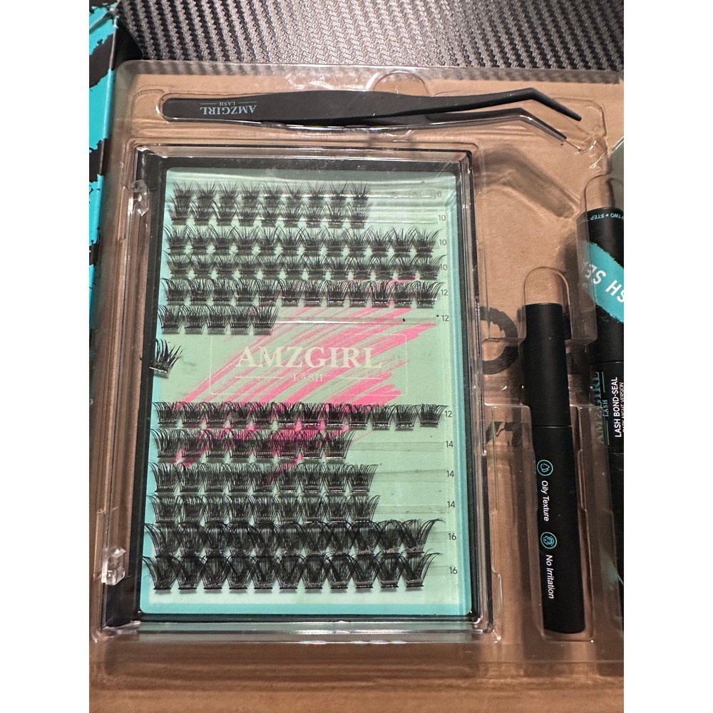 Amzgirl Midnight Flash Eyelash Extensions Kit D Curl 8-16mm‎ Waterproof